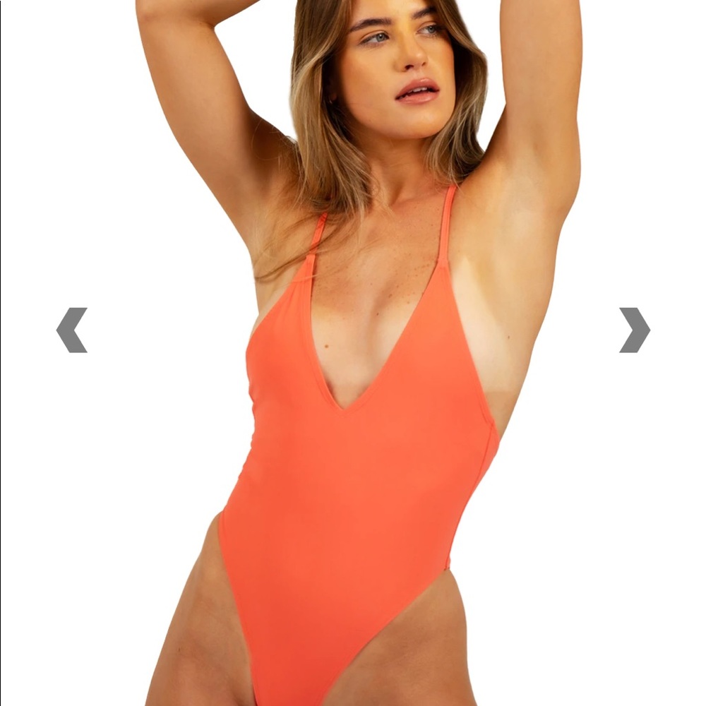 Molliebird orange high leg swimsuit